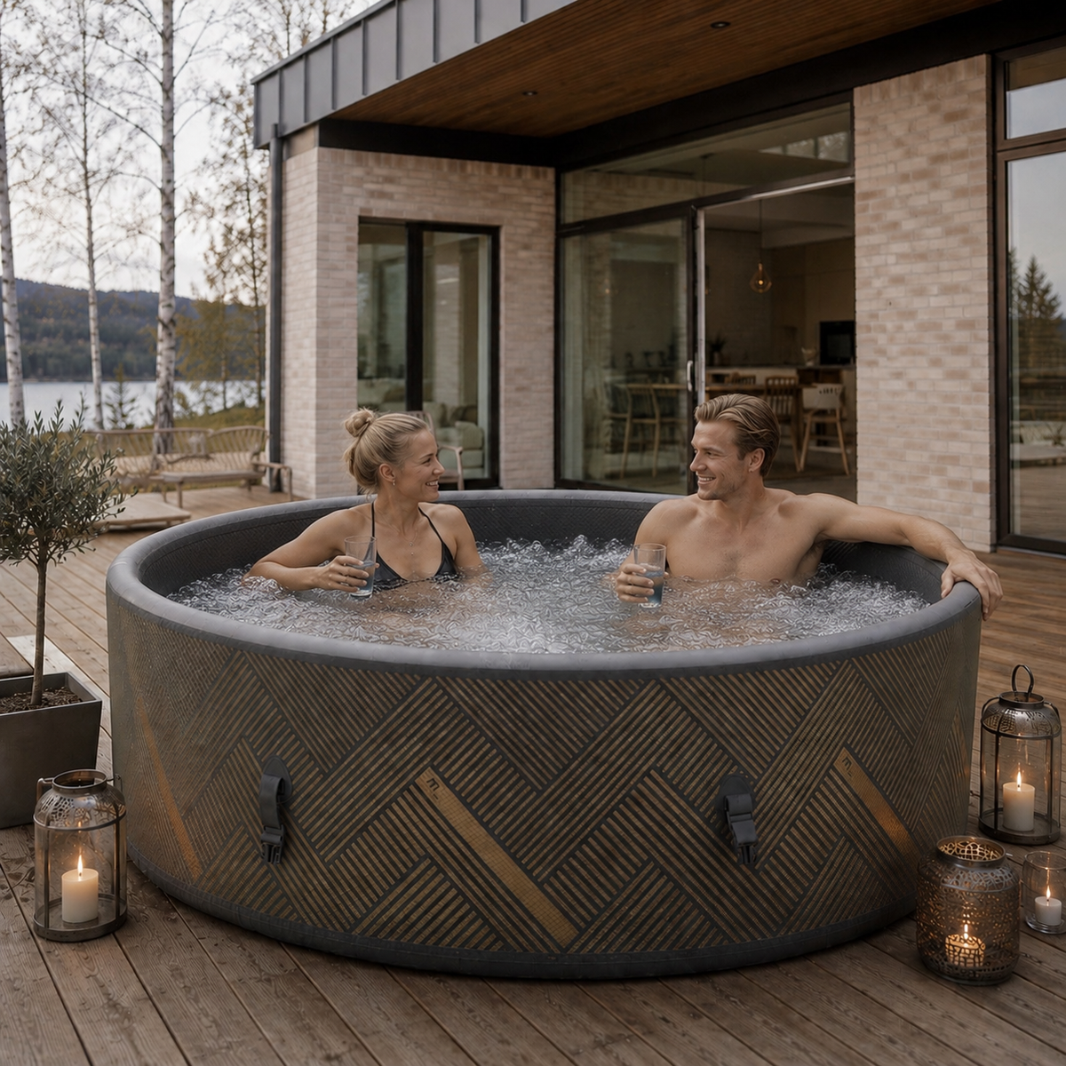 Wi-Fi Mspa Mono-ECO udendørs spa til 8 personer
