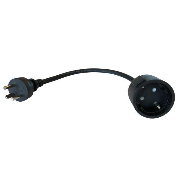 Forlængerledning med jord og indbygget adapter (10 meter)