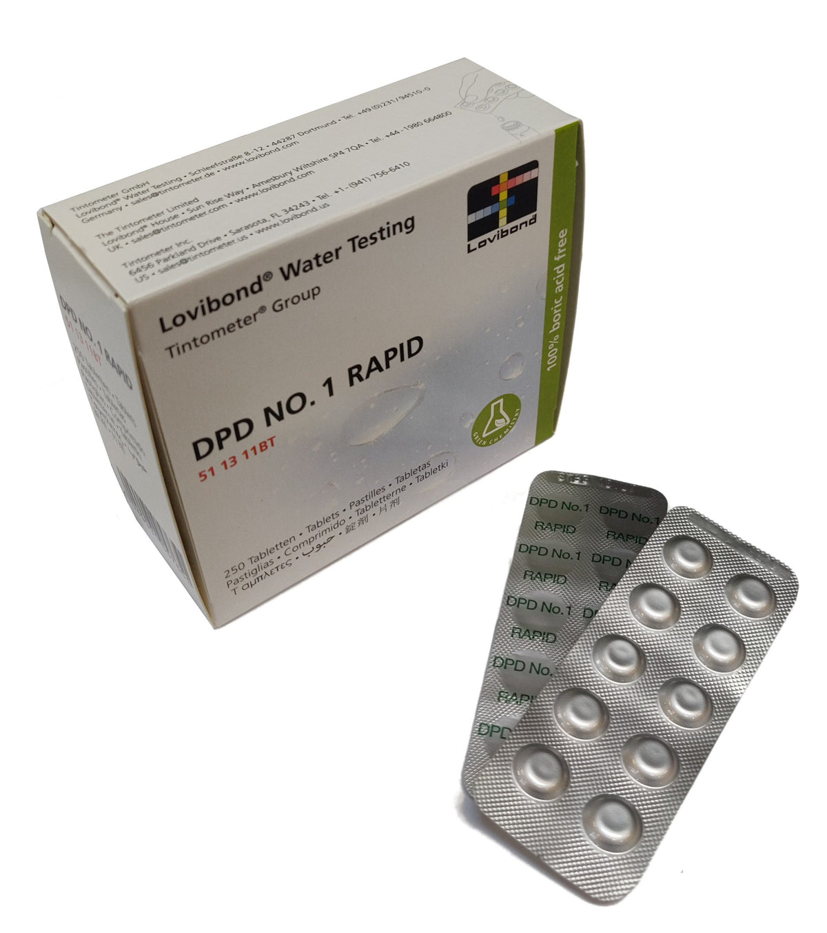 Testtabletter DPD nr. 1 Rapid, Frit klor