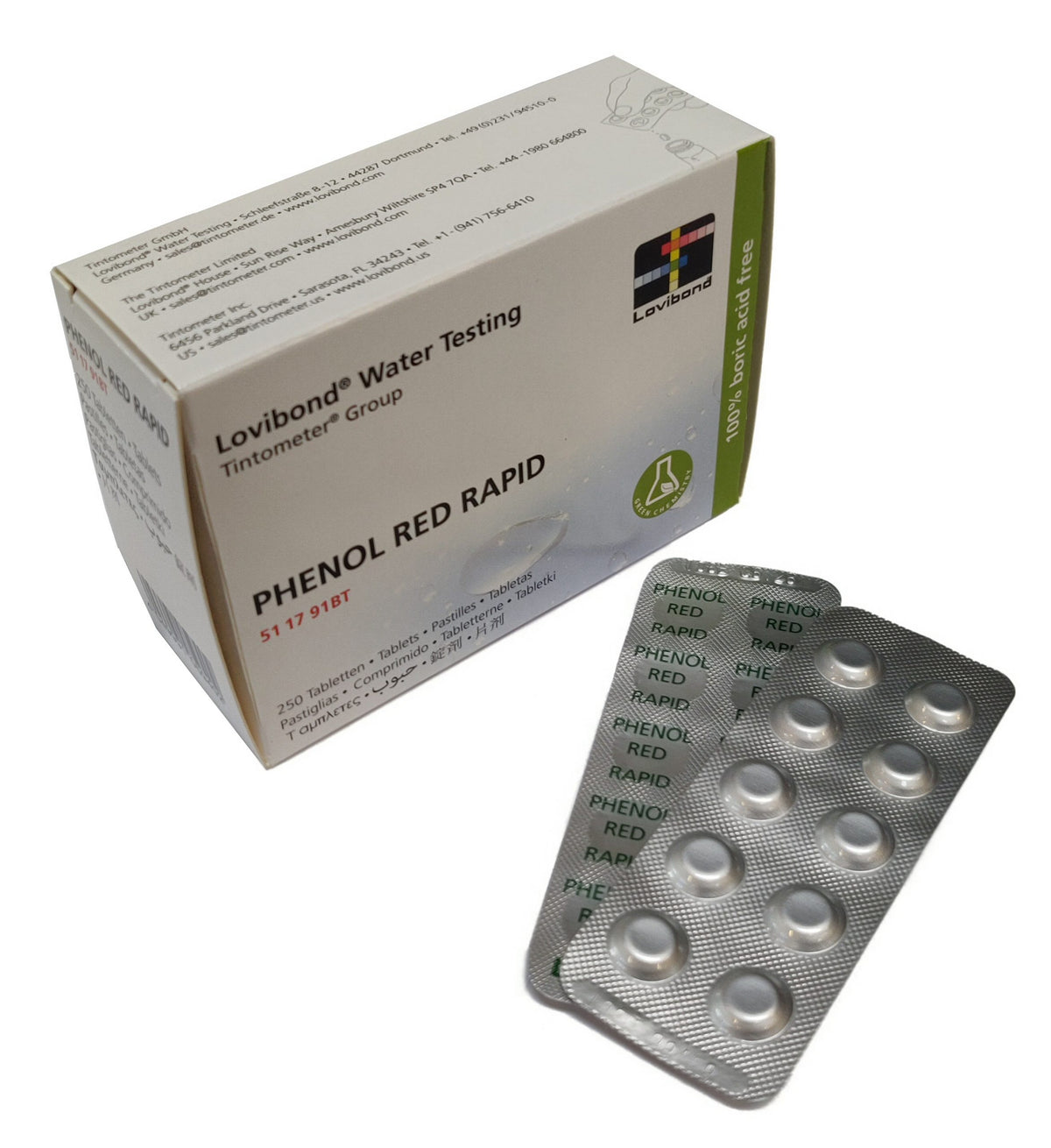 Testtabletter pHenol Red Rapid, pH